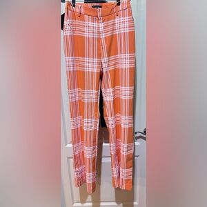 AKIRA Vibrant Orange Checkered Women's Trousers